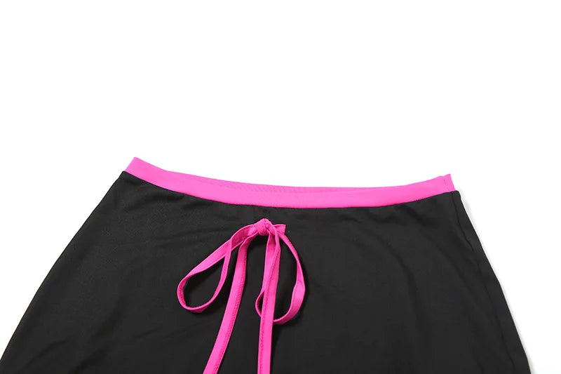 LIZAKOSHT  -  New Women's Sexy Strapless Vest With Hip Strap Short Skirt Set Vintage Cute Skinny Kawaii High Waist A Line Mini Skirt