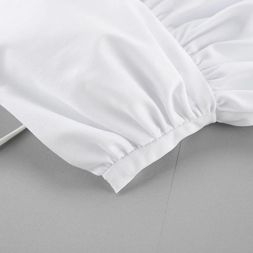 LIZAKOSHT  -  Sexy White Suspender Skirt Women's Seaside Chest Wrap A-word Skirt Short Women's Clothing