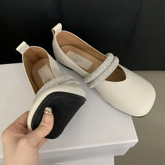 LIZAKOSHT  -  Rhinestone Designer Mary Jane Shoes Fashion Comfort Loafers Women Soft Sole Retro Mules Pumps Shiny Flat Ballet Shoes Female