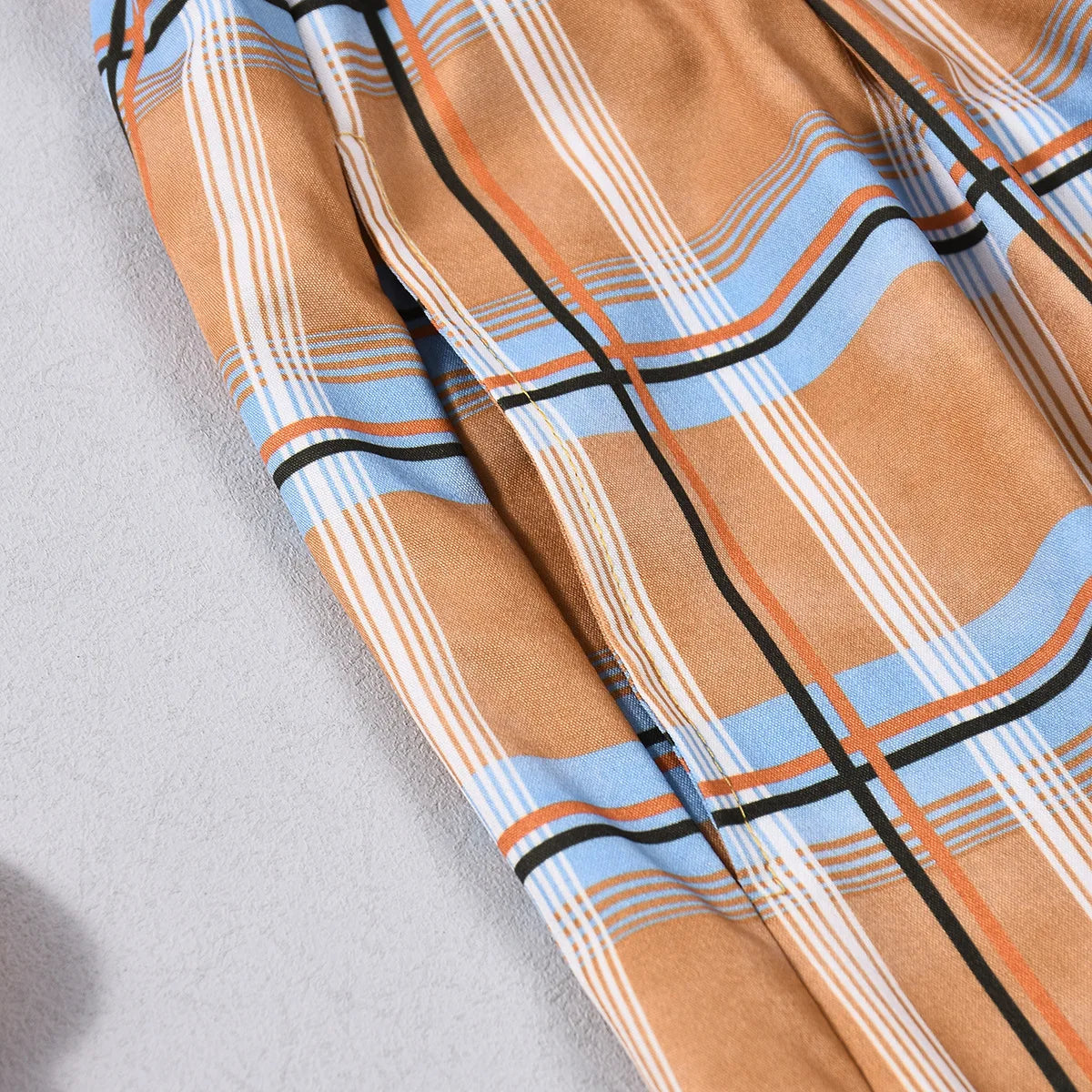 LIZAKOSHT  -  Y2K Vintage Plaid Printed Loose Pants Women Boho Ramie Bloomers Female Fashion Versatile Drawstring Streetwear Casual Trousers