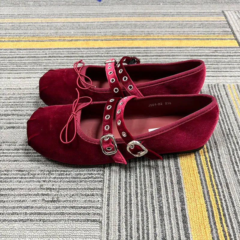 LIZAKOSHT  -  Soft Female Round Toe Footwear Women Mary Janes Lolita Shoes New Silk Fashion Buckle Strap Elegant Shallow Ladies Flats Shoes