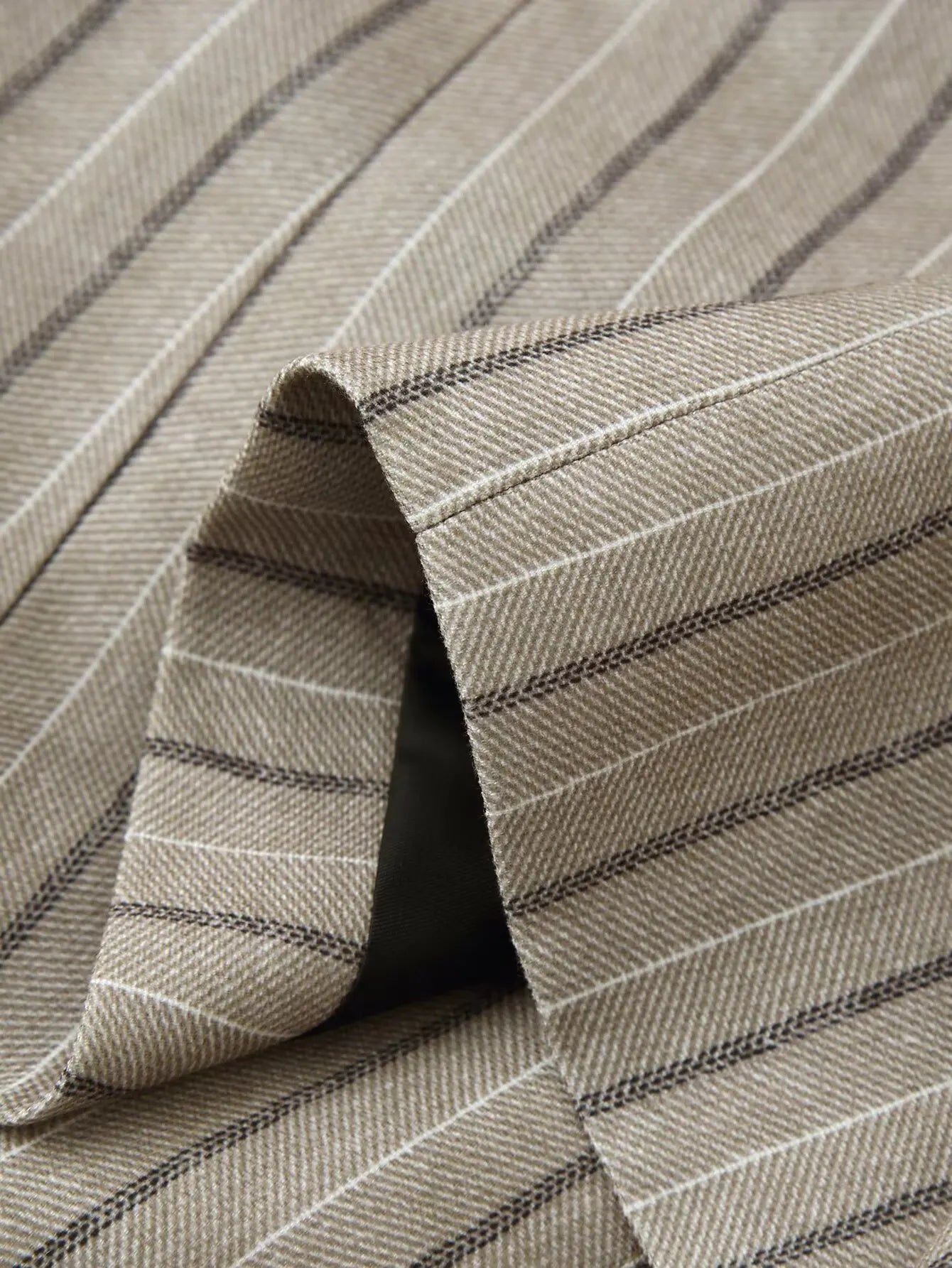 LIZAKOSHT  -  Autumn Women's With Blet Vertical Stripes Print Blazer Boyfriend Vintage Women Front Pockets Loose Suit Fashion Coat