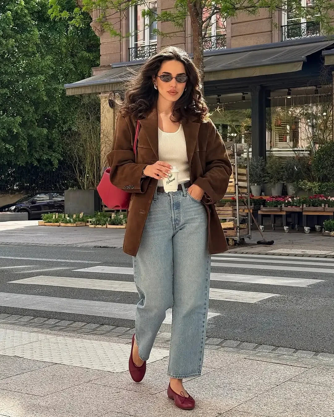 LIZAKOSHT  -  Women Vintage Loose Brown Suede Jacket Fashion Lapel Long Sleeves Single Breasted Coat Spring Autumn Female Street Outerwear