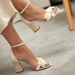 LIZAKOSHT  -  Fashion Floral Sandals High Heels Shoes Women Wedding Party Shoes