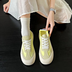 LIZAKOSHT  -  Canvas Lace Up Female Footwear Low Women's Shoes High on Platform Whit Casual Sneaker Offers Free Shipping Summer 2024 Walking A