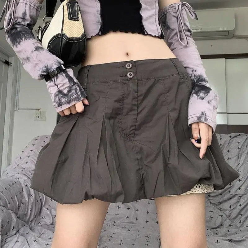 LIZAKOSHT  -  Skirt Workwear Style Solid Color Pleated Cover-Up Slimming Bud Skirt Personalized Street Style Versatile Tutu Skirt