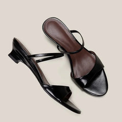 LIZAKOSHT  -   French Style Minimalist Open Toe Flat Sandals Handmade Original Design Casual Slippers Comfort Summer Footwear for Women
