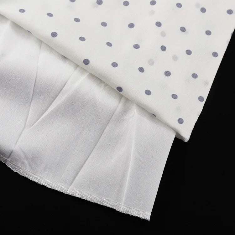 LIZAKOSHT  -  Elegant Bow V-Neck Floral Polka Dot Maxi Dress For Women Long Sleeves Loose Contrast Party Dress Evening Women Maxi Dress