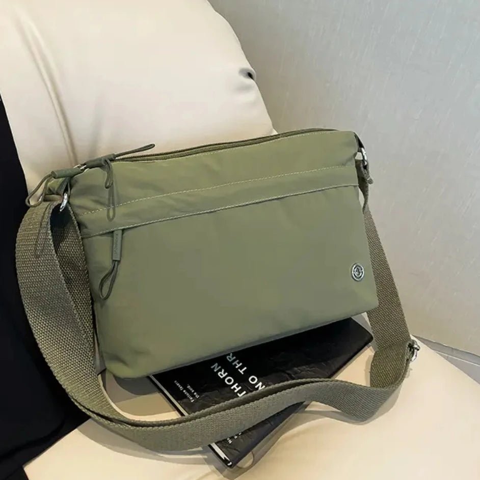 LIZAKOSHT  -  Waterproof Canvas Nylon Crossbody Bag Lightweight Faionable Mom Bag Leisure Walking oulder Bag Zipper Closure Soft Ox...