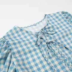 LIZAKOSHT  -  Summer New European and American Women's Street Fashion Plaid Printed Long Sleeve Shirt