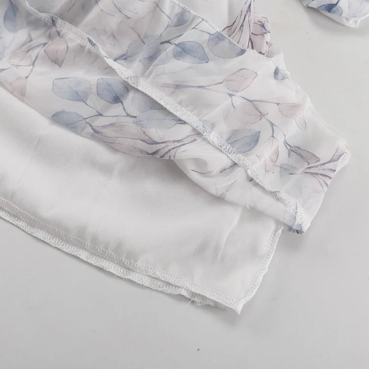 LIZAKOSHT  -  Ruffled Printed Lace-Up Mini Dress Female Square Collar Patchwork Elegant Contrast Party Dress Clothes Women Bodycon Dress