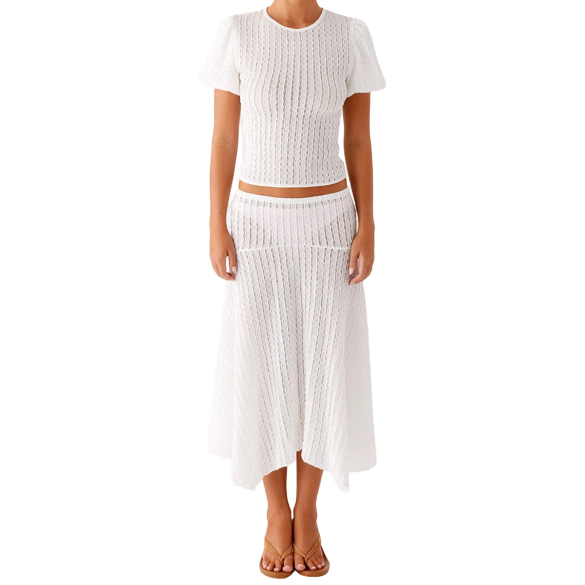 LIZAKOSHT  -  Casual Summer Ensemble Vibrant Crop Tops and Flowy Skirts for Trendy Street Style Fashionistas