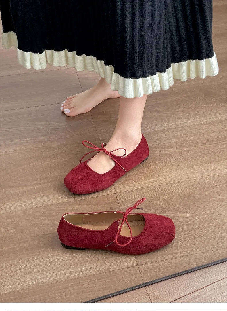 LIZAKOSHT  -  Retro versatile shallow mouth flat-soled single shoes women's new autumn skirt soft-soled Mary Jane shoes