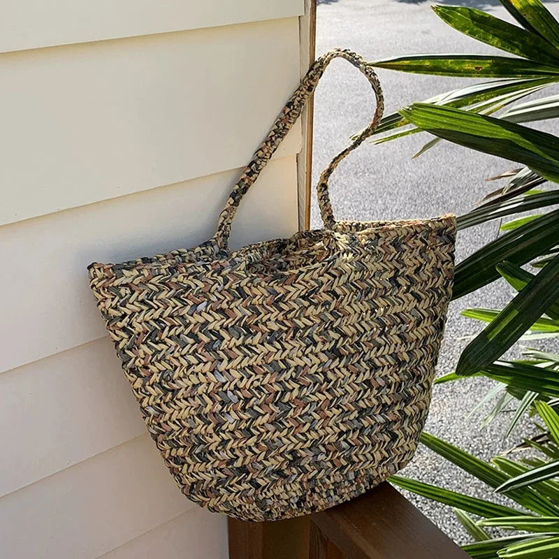 LIZAKOSHT  -  Fashion Summer Handmade Straw Shoulder Bag Large Capacity Woven Tote Beach Bags For Women