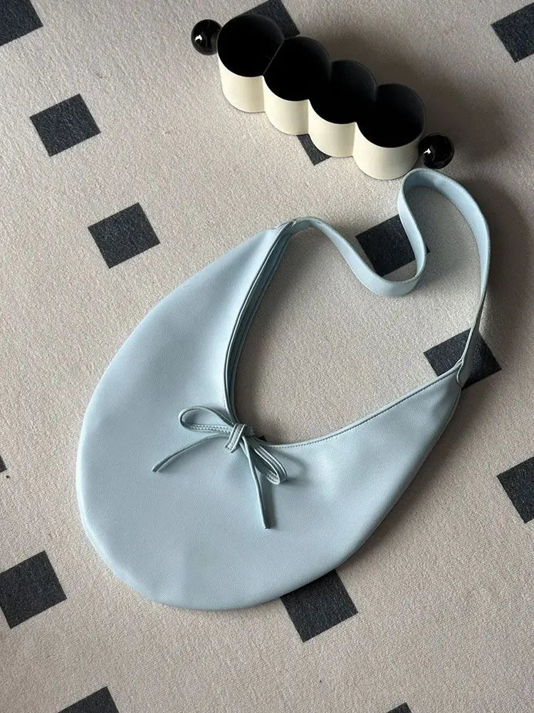 LIZAKOSHT  -  New Bow Pu Leather Designer Large Capacity Handbag Tote Bags Women Commute Shoulder Bag