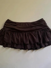 LIZAKOSHT  -  Low Waist Casual Fashion Skirt  Color Street Style Polyester Fiber Short Pants Slim Fit Regular Thickness Summer Season