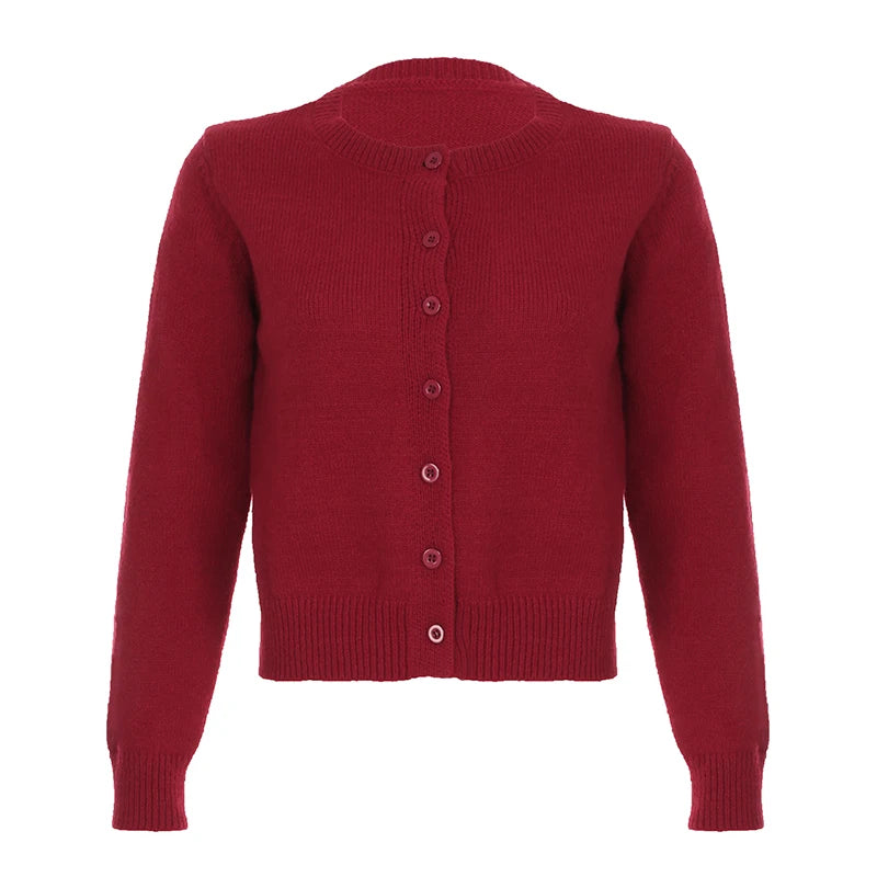 LIZAKOSHT  -  Sweater Cardigan Women Single Breasted Long Sleeve Elegant Vintage Jumper Solid Wool Knitted Autumn Winter Outwear Back