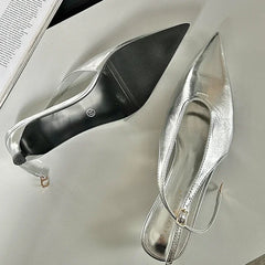 LIZAKOSHT  -  SEXY Pointed Toe Low Heels Sandals Women Fashion Shallow Elegant Slingback Sandal Female Summer Designer Dress Mules Pumps Women