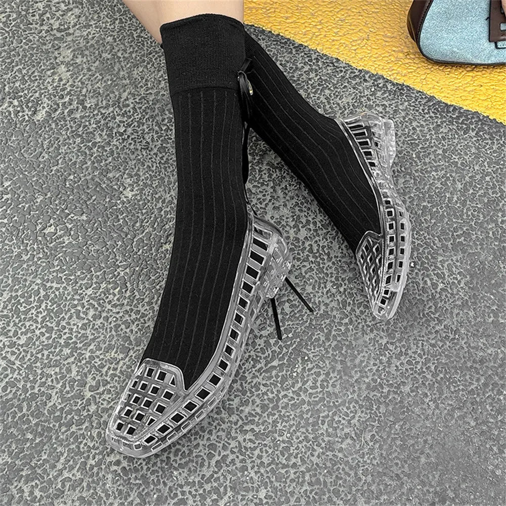 LIZAKOSHT  -  Brand New Summer Soft Fishnet Flat Sandals Women Summer Comfy Walk Hollow Out Women Flats Daily Wear Jelly Shoes Loafers
