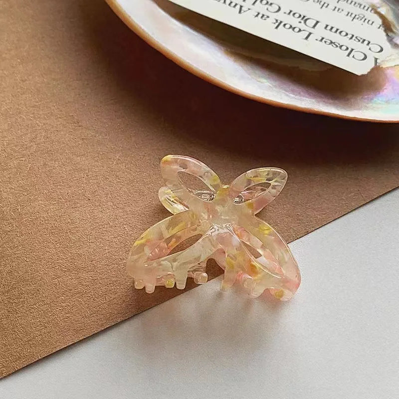 LIZAKOSHT  -  1PC High Color Value Romantic Spring Color Acetate Butterfly Grab Clip Temperament Aesthetic Hollow Bow Hair Clip Back of Head H