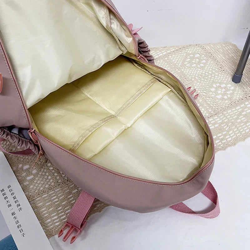 LIZAKOSHT  -  Women Backpacks Waterproof Multi-Pocket Git Nylon School Backpack Student Female Girls Kawaii Laptop Book Pack Mochilas Package