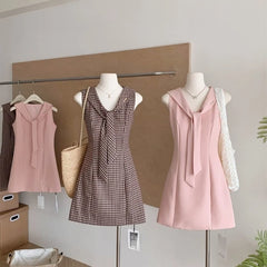 LIZAKOSHT  -  2000s Harajuku Kawaii Lolita Dress Y2k Japanese Sweet Sleeveless Short Party Dress French Elegant Vintage One Piece Dress Korean