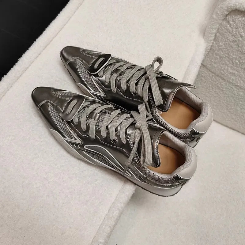 LIZAKOSHT  -  Flats Pointed Toe Women Sneakers Sport Lace-up Mesh Shoes Women Brand Winter Running Shoes Breathable Casual Woman Zapatos