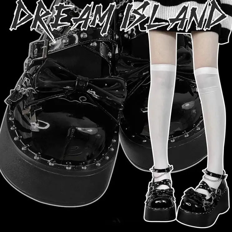 LIZAKOSHT  -  Punk Hot Girl Sponge Cake Leather Shoes Women's Thick Soled Shoes Japanese Jk Uniform Lolita Single Shoes Sweet Girl Tea Party