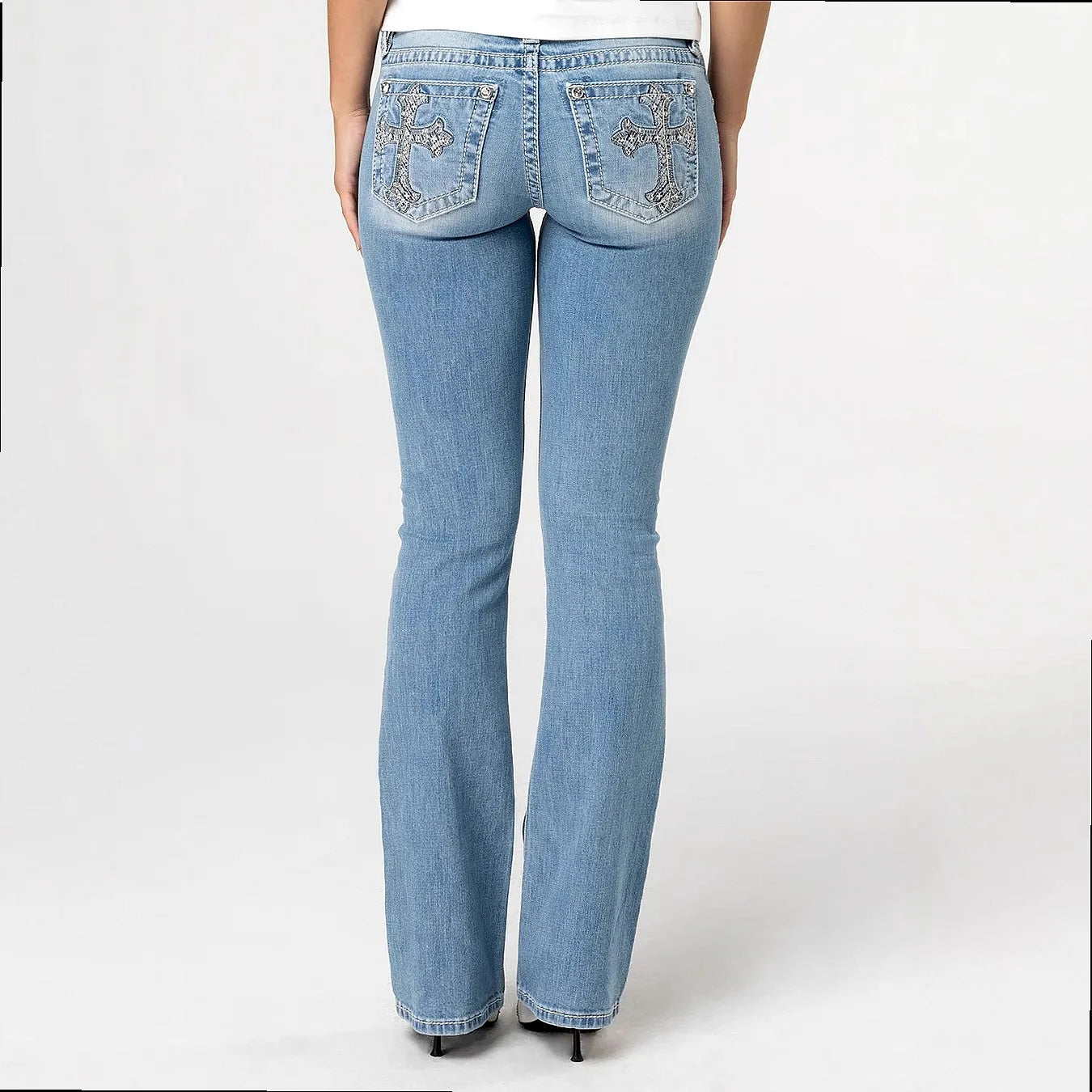LIZAKOSHT  -  European and American cross-border ins wash old Ma Liu sexy jeans women's street low-rise leggings