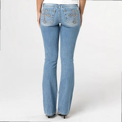 LIZAKOSHT  -  European and American cross-border ins wash old Ma Liu sexy jeans women's street low-rise leggings