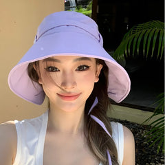 Lizakosht Thin Quick-drying Strap Bucket Hat Big Head Show Face Small Summer Sun Protection Shade Korean Version Cute Women's Hats