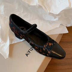 LIZAKOSHT  -  Fashion Pumps New High Quality Horse Hair Splicing High Heels Mary Janes Shoes Commuter Women's Shoes