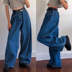 LIZAKOSHT  -  High Waist Flared Jeans Women's Casual Long Trousers Street Sle Denim Flared Pants Summer Collection Wide Leg Trousers