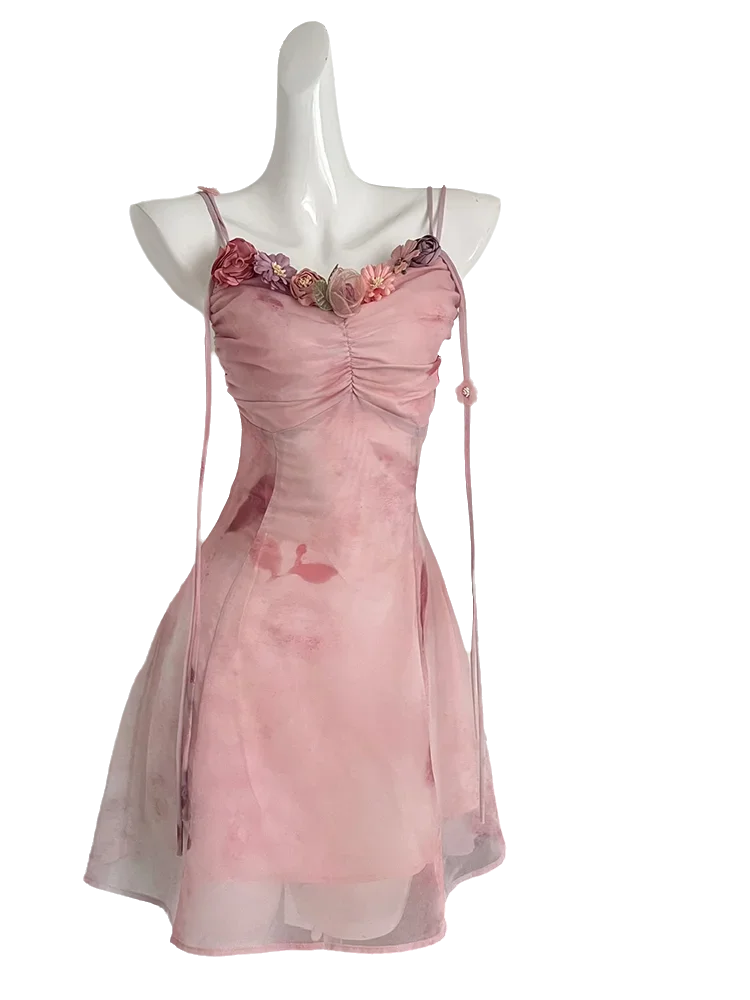 LIZAKOSHT  -  Fashion Street Sleeveless Woman Dress Chicly Summer New Sweet Ladies Elegant Women Dress Party Leisure Slim A-line Dress Female