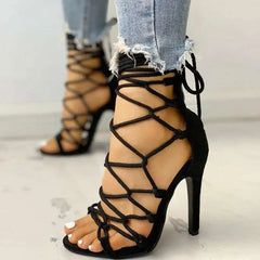 LIZAKOSHT  -  Cross Strap Open Toe Women's Sandals Pumps Shoes Women Sandals Sexy High Heels Shoes