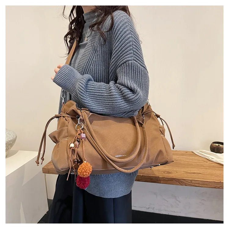 LIZAKOSHT  -  Simple Fashion Suede Crossbody Bag Women Large Capacity Shoulder Bag for Work Comfortable and Versatile Texture Commuting Bag