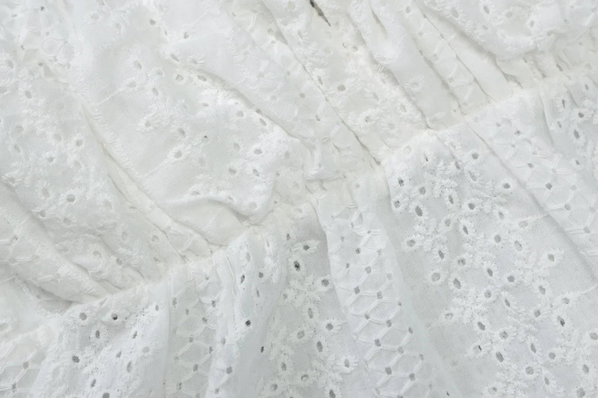 LIZAKOSHT  -  Summer White Hollow Out Vest For Women Lace-Up Casual Patchwork Slim Backless Cropped Y2k Top Women's Spaghetti Tank Top