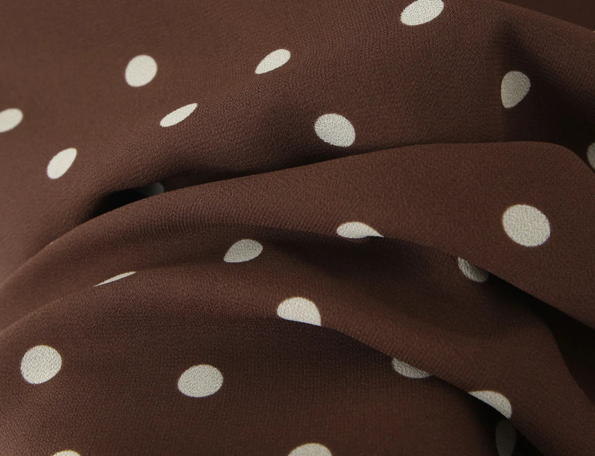 LIZAKOSHT  -  Sexy Coffee Polka Dot Print Spliced Lace V Collar Sling Dress Women Lacing up Strap Backless Long Dresses Femme Vestidos Robe