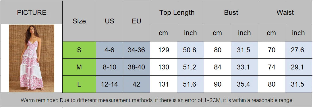 LIZAKOSHT  -  Women Floral Flowy Maxi Dress Boho Y2K Long Dress Spaghetti Strap V Neck Low Cut Ruffle Frill Tiered Beach Sundress