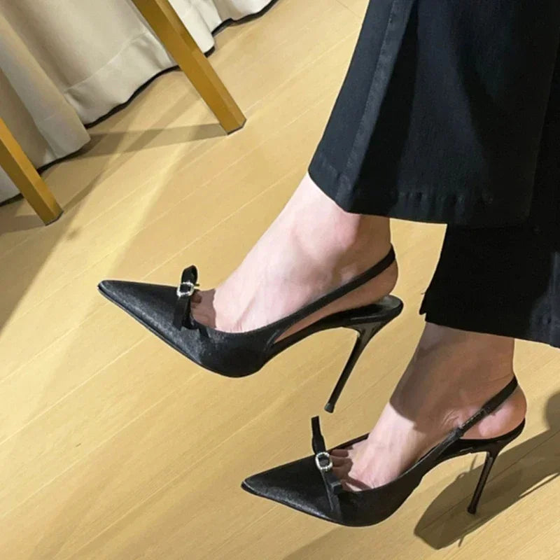 LIZAKOSHT  -  Summer High Heel Women Sandals Fashion Butterfly-knot Crystal Shoes Ladies Elegant Dancing Party Pumps