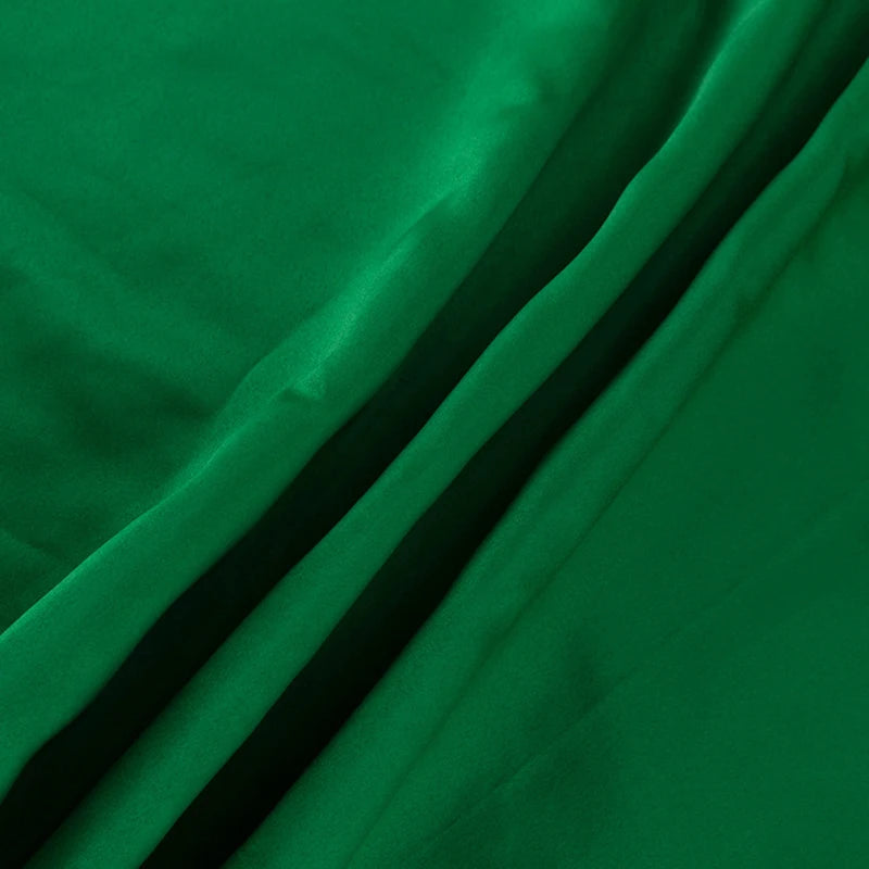 LIZAKOSHT  -  Retro Fashion Satin Effect Green High Waist Loose Half Skirt Women's Summer Simple Versatile A-line Large Swing Umbrella Skirts