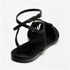 LIZAKOSHT  -  Fashion Flat Roman Sandals Women Narrow Band Comfort Fashion Beach Shoes Women Ankle Buckle Hollow Casual Weave Women Sandals