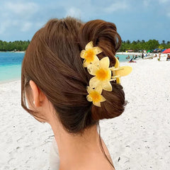 LIZAKOSHT  -  Fashion Gradient Egg Flower Hair Claws Clip Women Girls Sweet Acrylic Hairpins Summer Beach Hawaiian Headwear Hair Accessories