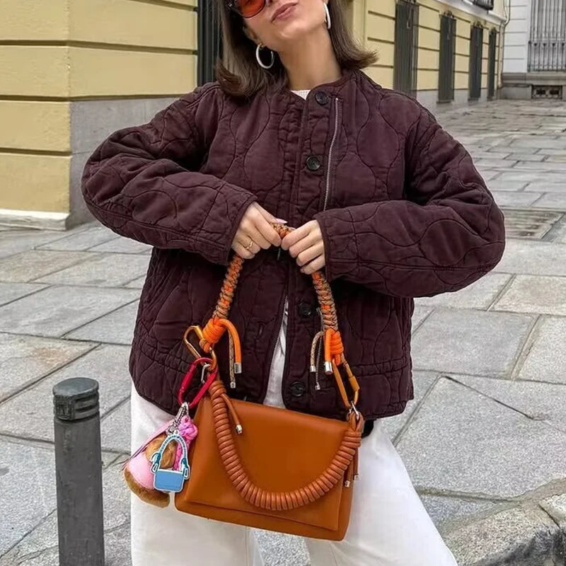 LIZAKOSHT  -  2026 Street Parkas Jackets Women's Winter Warm Thick Cotton Coat solid Outwear Woman Long Sleeve Tops Casual Loose Jackets Coat