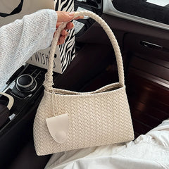 LIZAKOSHT  -  Women'S Woven Pattern Shoulder Bag Autumn And Winter Casual Wear Hand-Held Handle Bag Fashion Retro Armpit Bag With Coin Purse