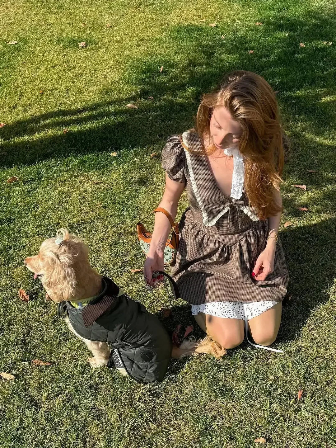 LIZAKOSHT  -  Plaid Waist Cinched Mini Dress Casual V-neck Short Sleeved Lace Up Slim Fit A-line Women Dresses Lady Daily Commute Vestido