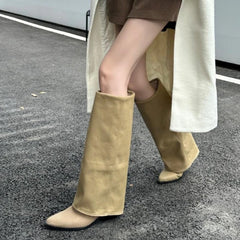 LIZAKOSHT  -  Autumn Winter Pointed Toe Women High Boots Street Style Banquet Party Dress Woman Pipe Long Boots Goth Botas Mujer