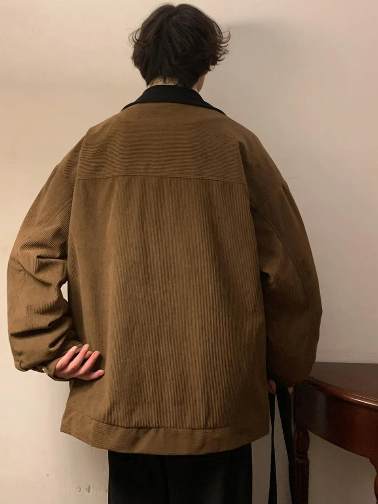 LAST DAY 50%OFF-Contrast vintage corduroy jacket