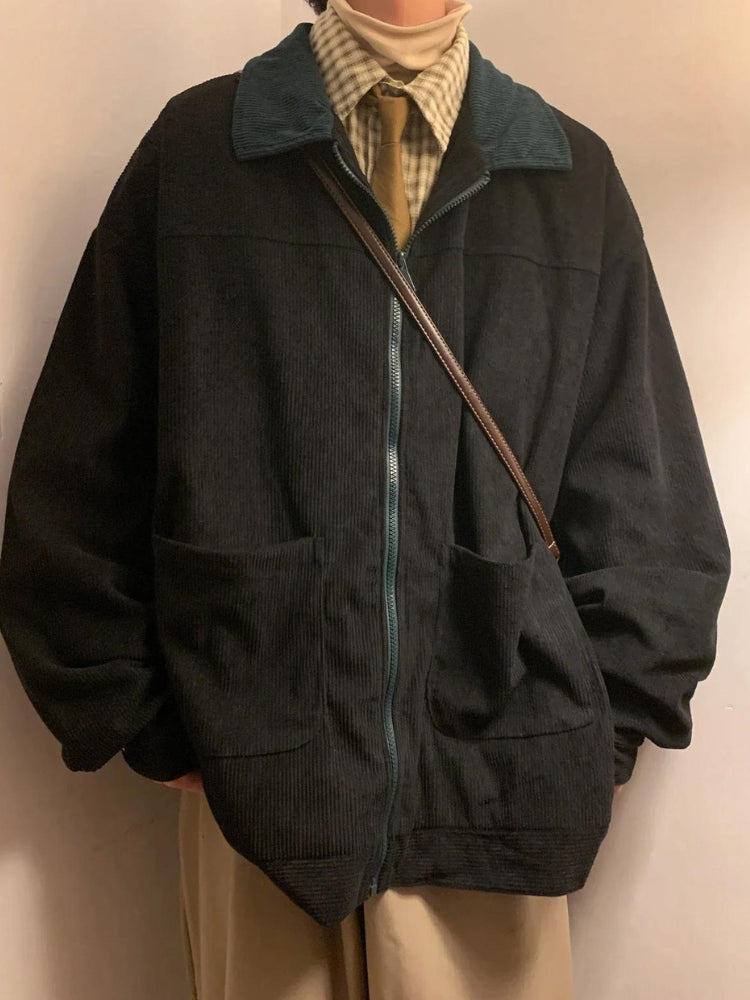 LAST DAY 50%OFF-Contrast vintage corduroy jacket
