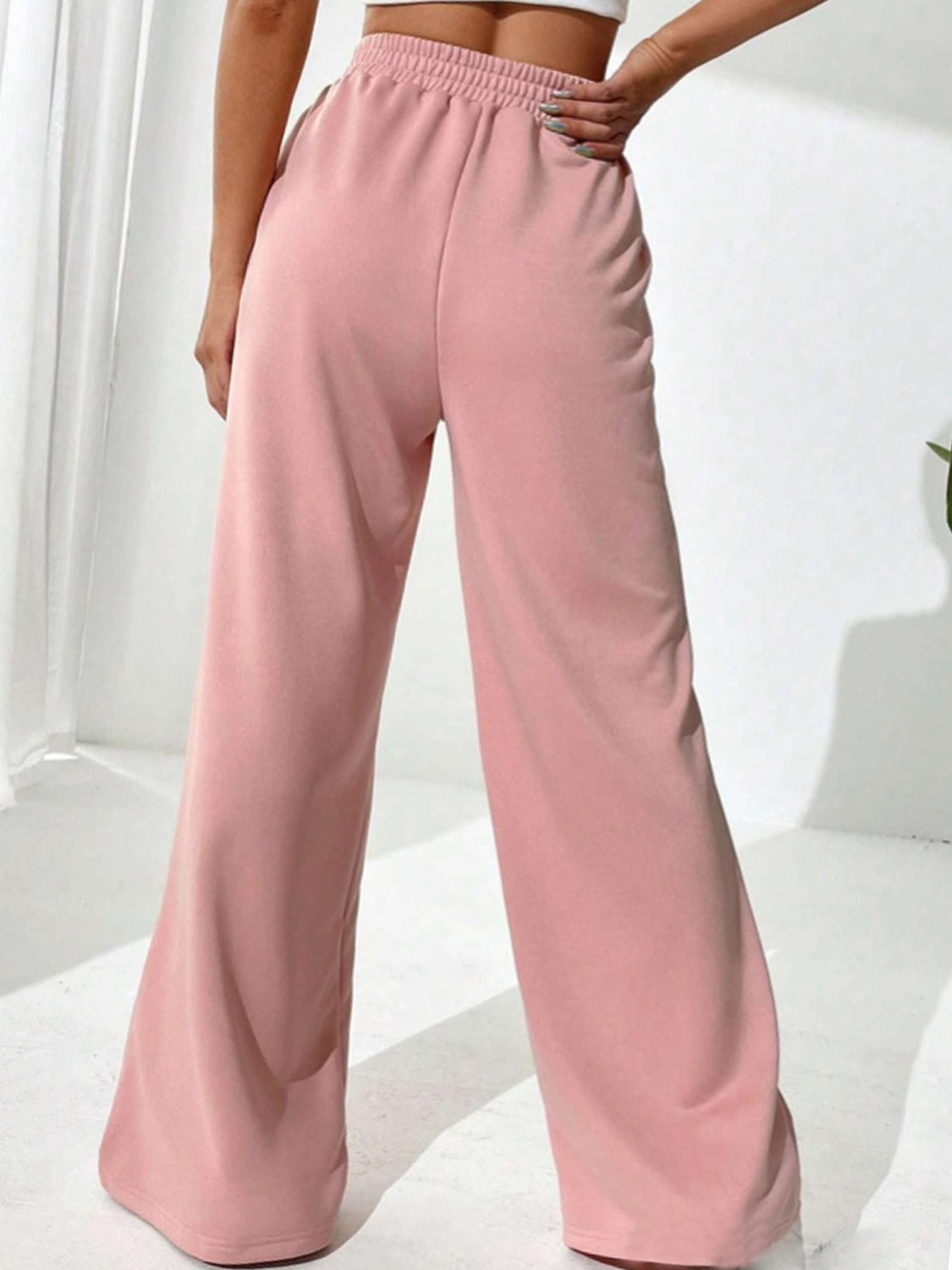 LIZAKOSHT  -  Elastic Waist Wide Leg Pants